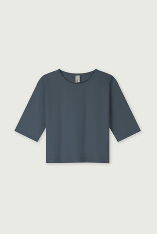Dropped Shoulder T-shirt | Blue Gray