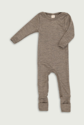 Engel Natur Baby Sleep Overall with Cuffs | Walnut