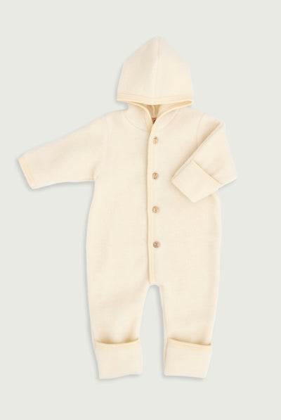 Engel Natur Baby Hooded Overall | Natural