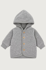 Engel Natur Baby Hooded Jacket | Gray Melange