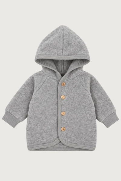 Engel Natur Wollfleece Jacke Baby | Gray Melange