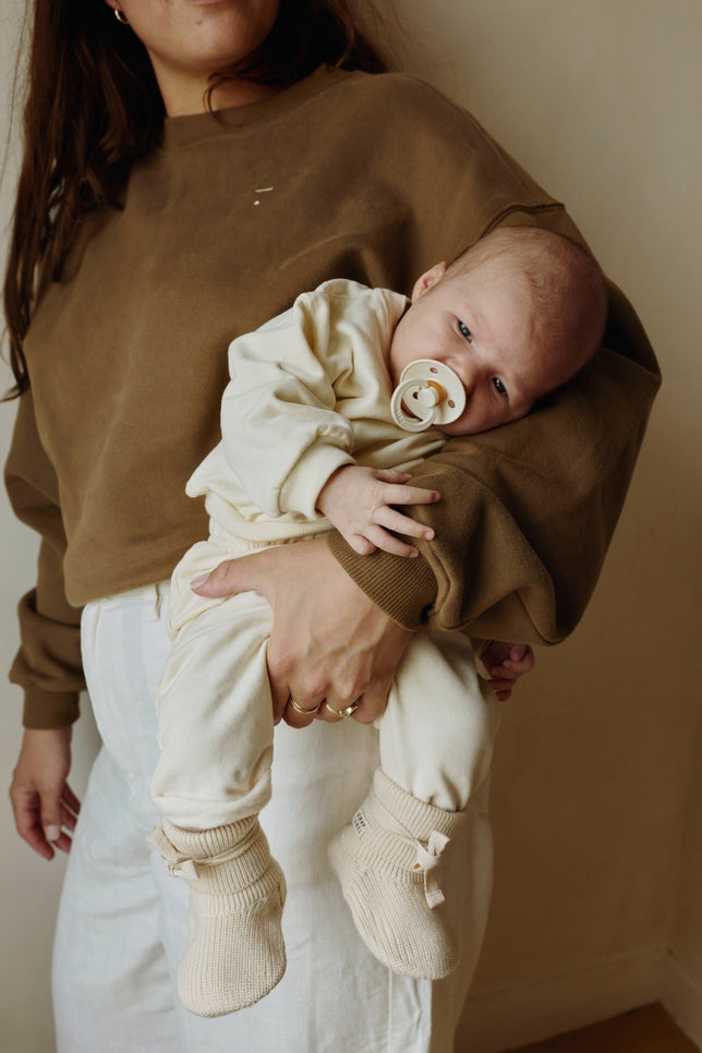 Baby Knitted Booties | Cream
