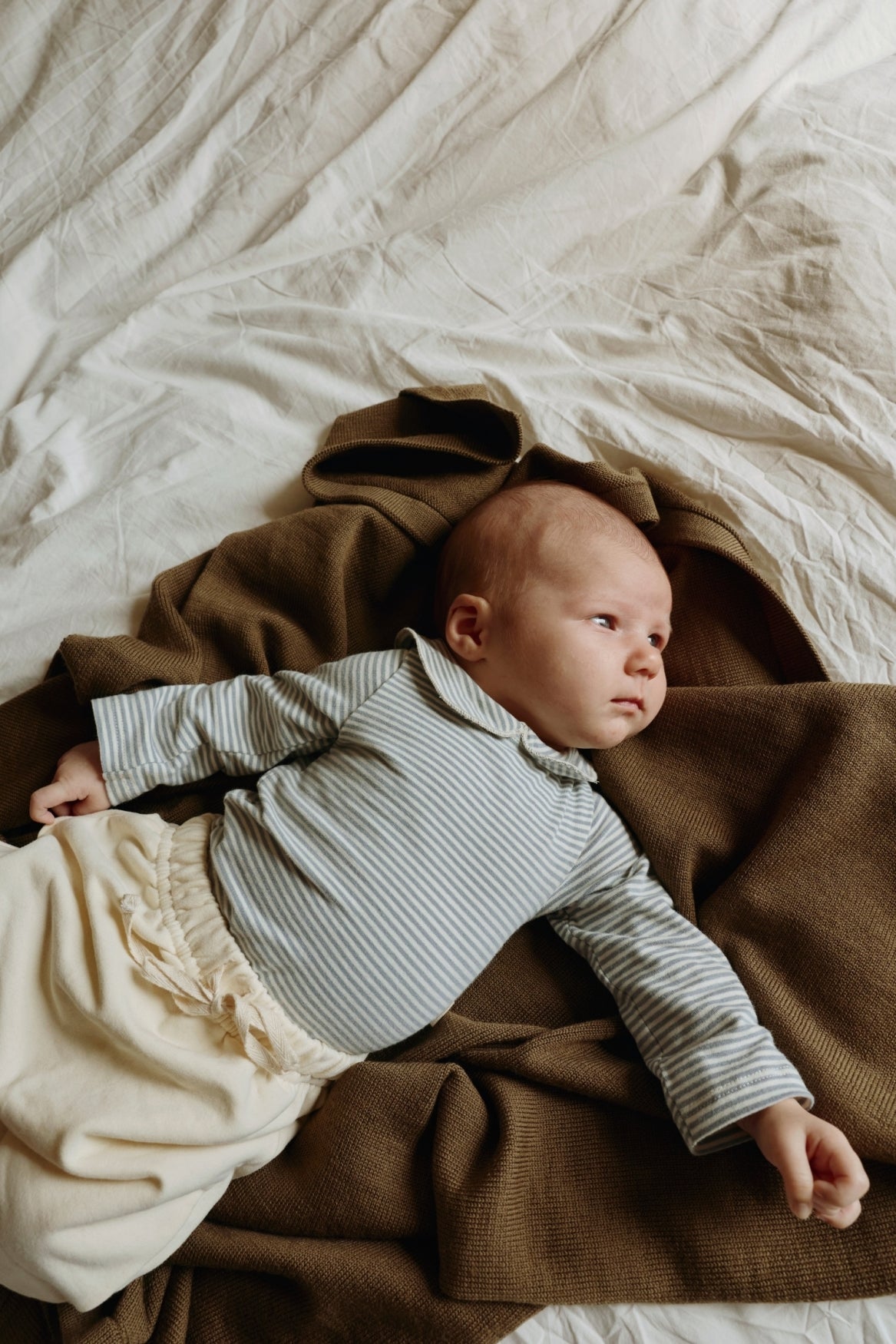 Baby Collar Onesie | Stone Gray - Cream