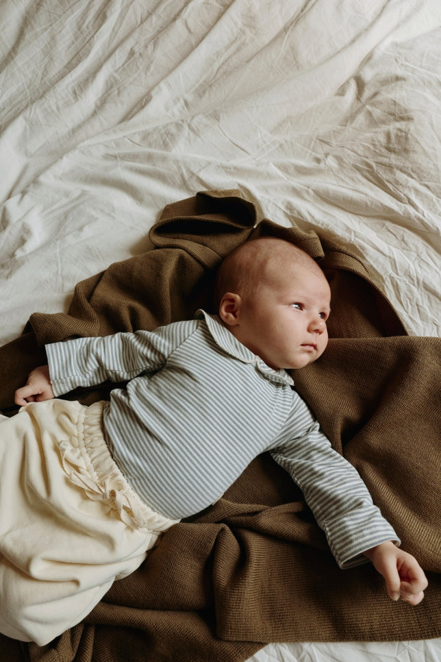 Baby Collar Onesie | Stone Gray - Cream