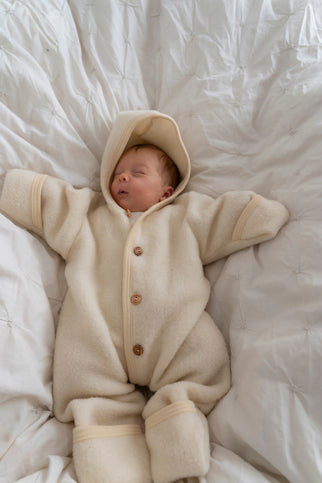 Engel Natur Baby Hooded Overall | Natural