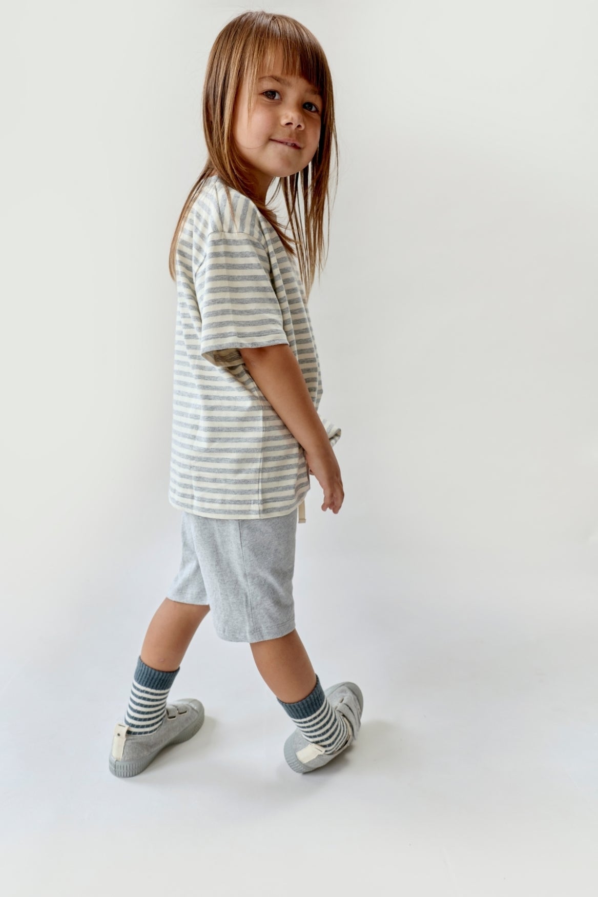 Oversized T-shirt | Gray Melange - Cream