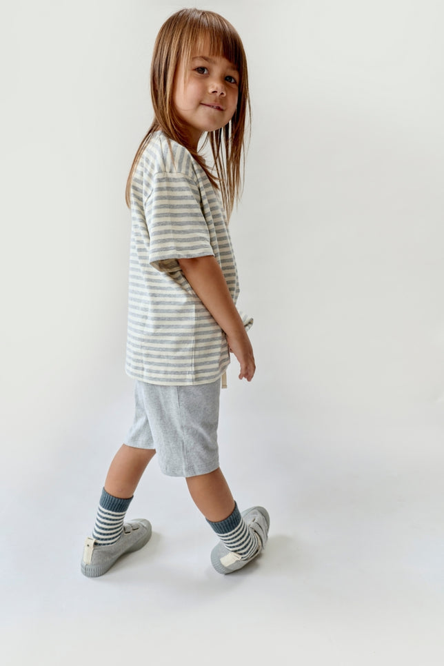 Übergroßes T-Shirt | Gray Melange - Cream