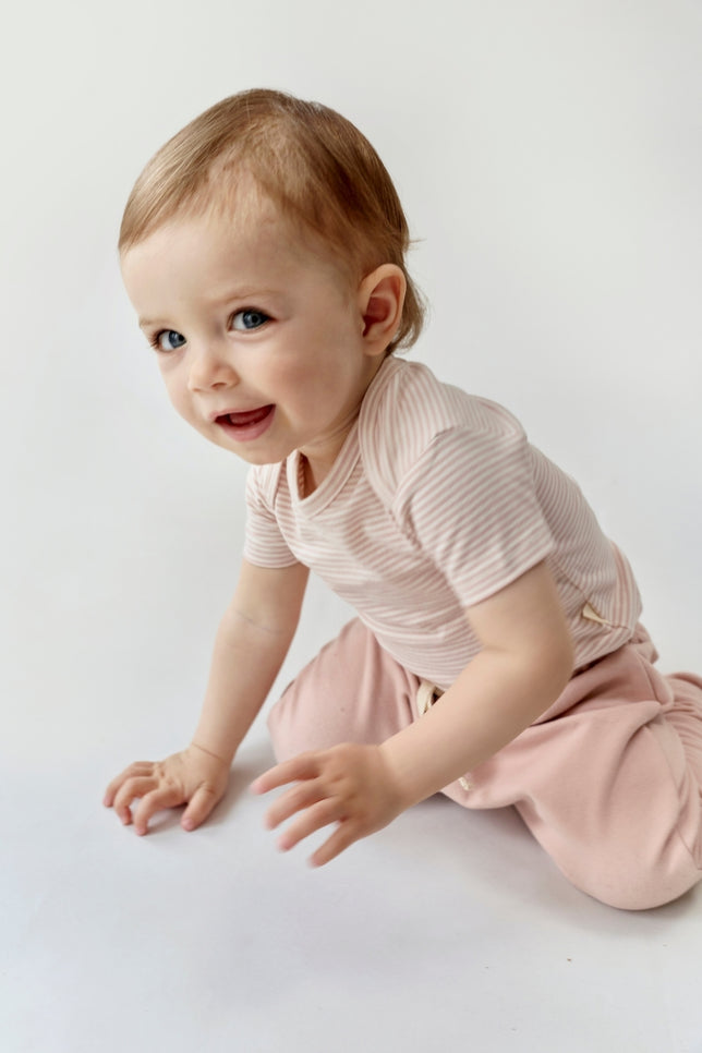 Baby Onesie | Faded Pink - Cream