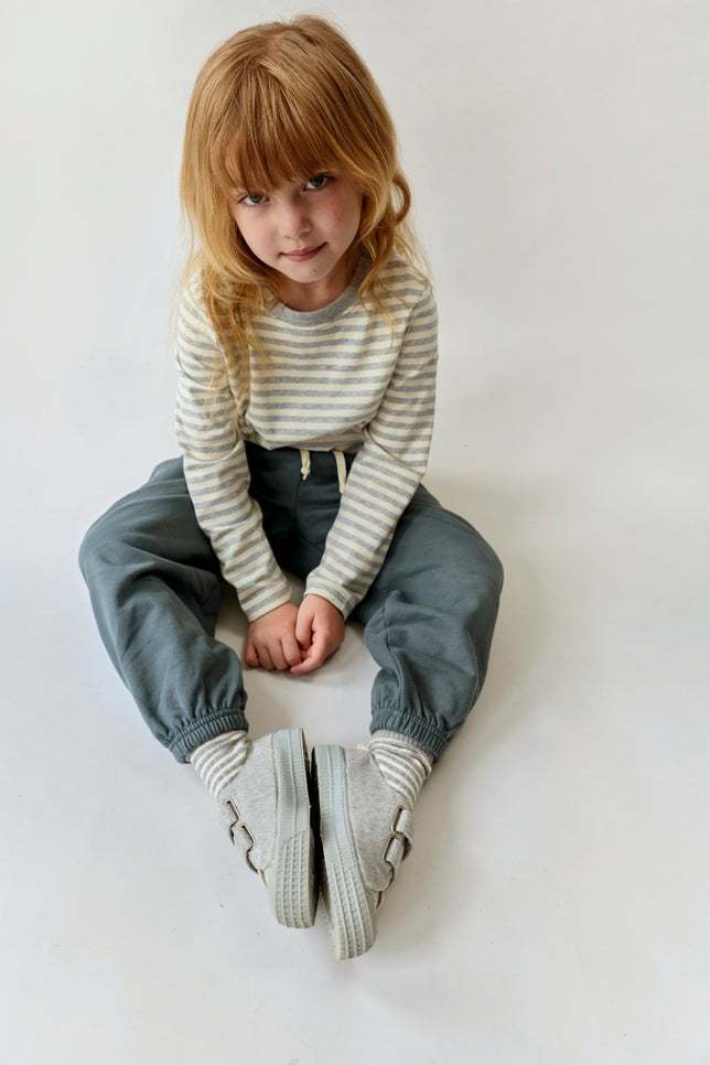 T-shirt met lange mouwen | Gray Melange - Cream
