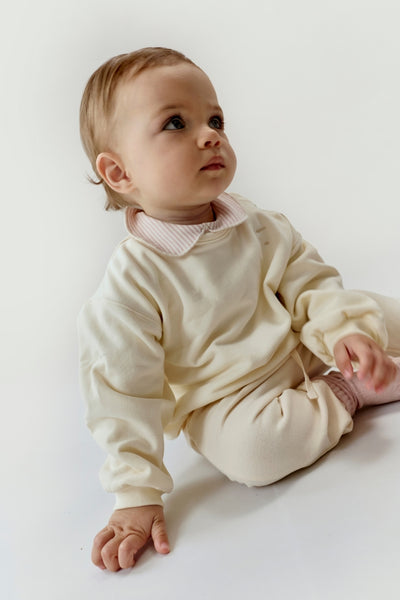 Baby Dropped Shoulder Sweater | Cream