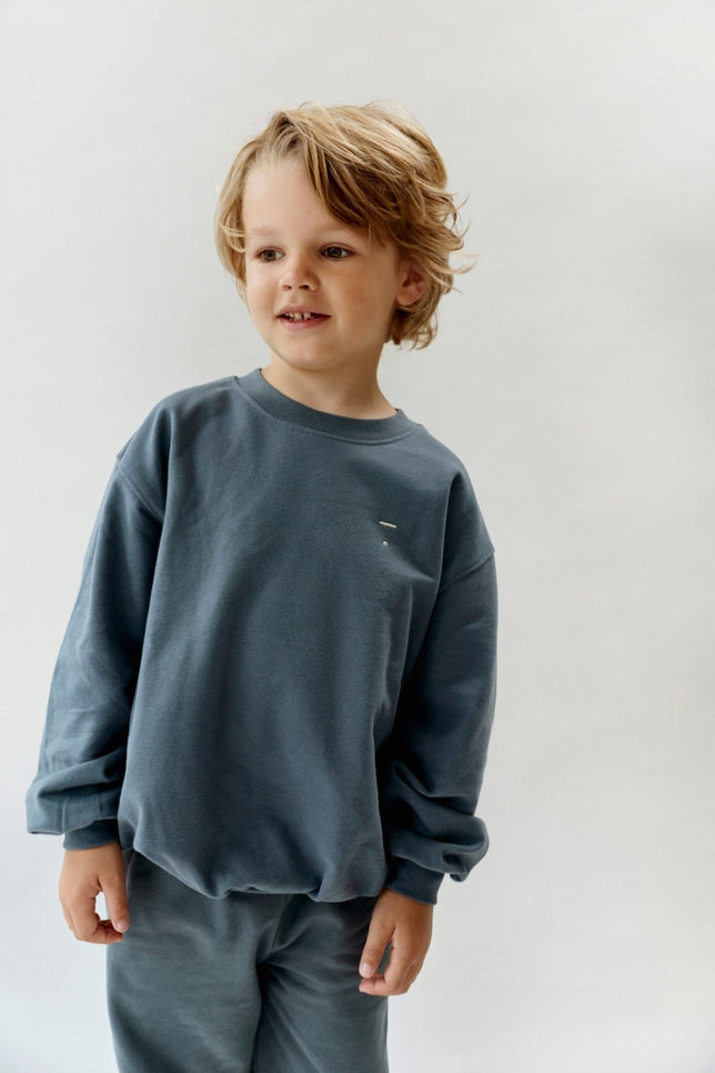 Dropped Shoulder Sweater | Blue Gray