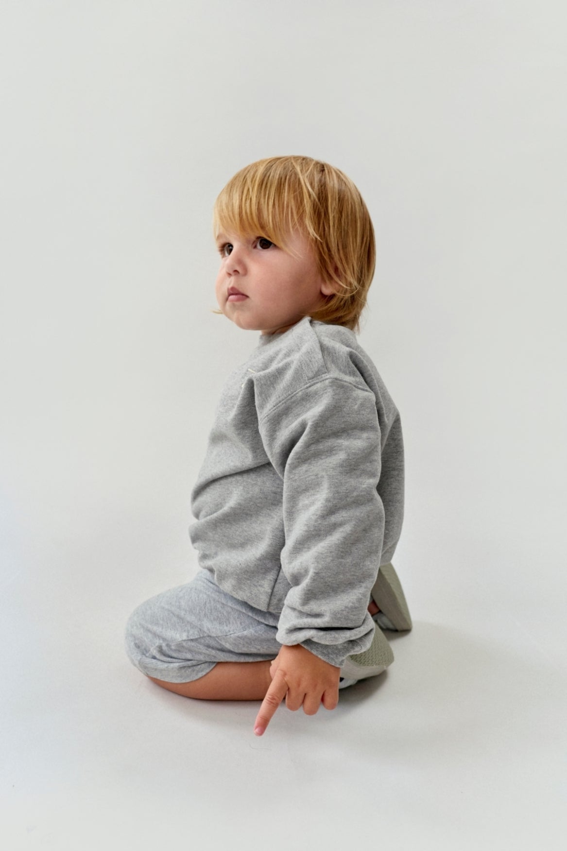 Baby Dropped Shoulder Sweater | Gray Melange