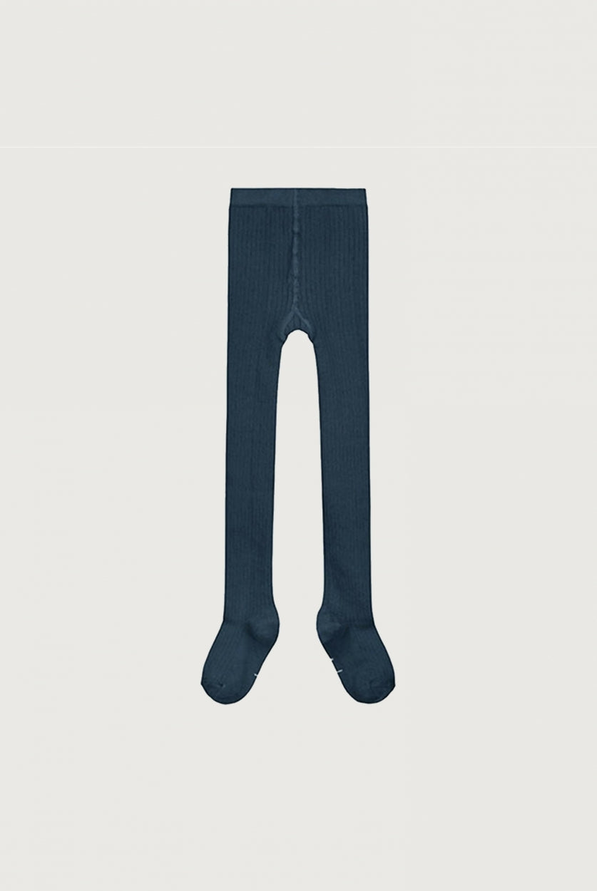 Gerippte Strumpfhose | Blue Gray