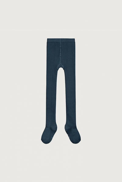 Gerippte Strumpfhose | Blue Gray