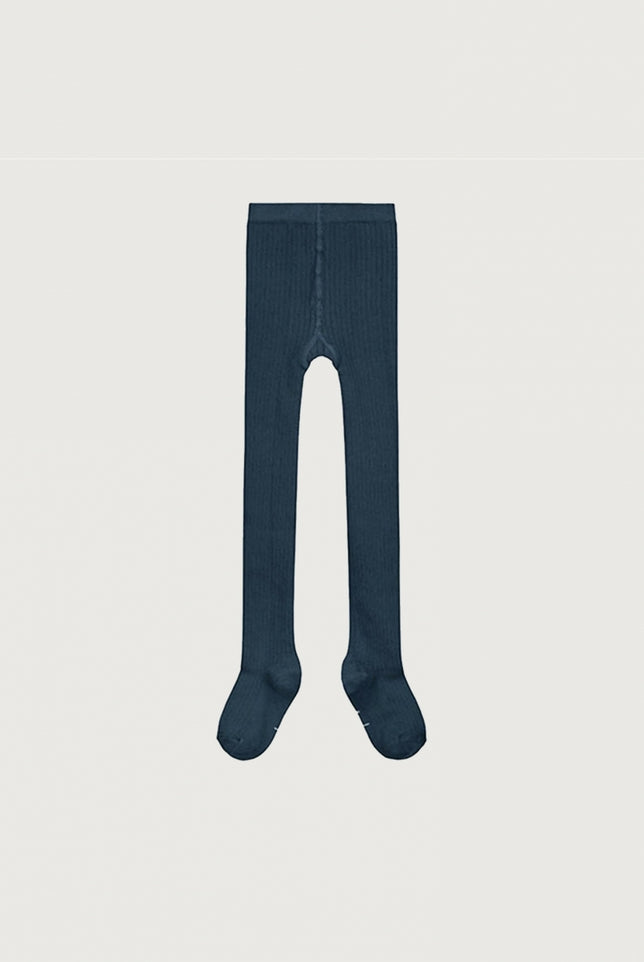 Ribbed Tights | Blue Gray