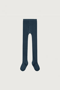 Gerippte Strumpfhose | Blue Grey