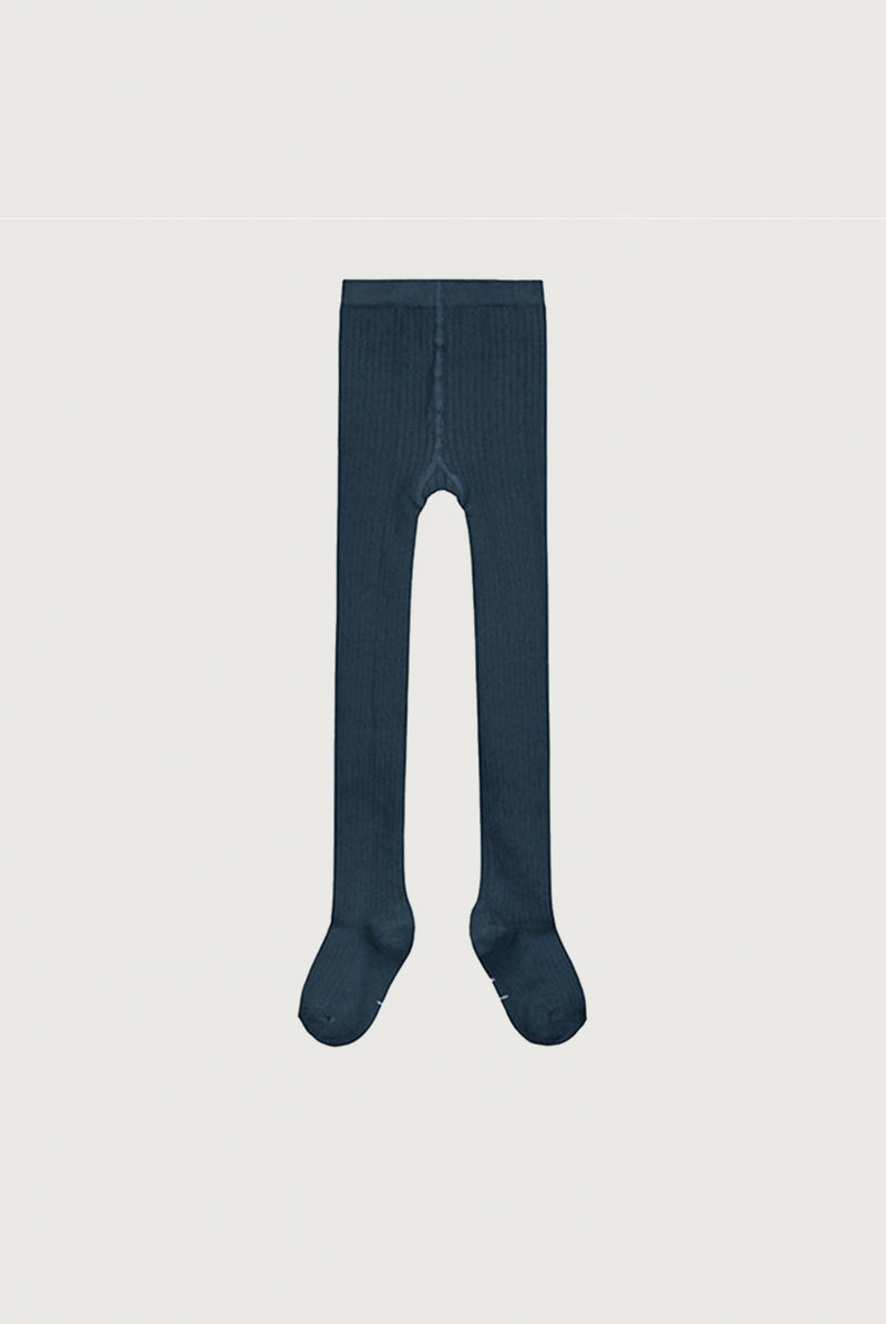 Gerippte Strumpfhose | Blue Grey