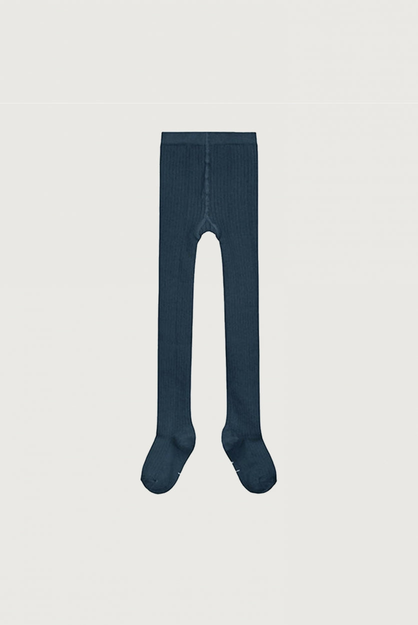 Ribbed Tights | Blue Grey