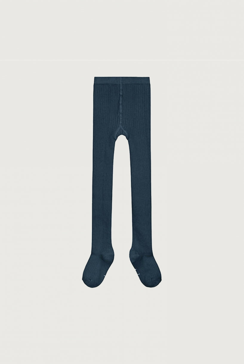 Ribbed Tights | Blue Grey