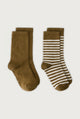 Ribbed Socks 2-Pack | Peanut - Cream