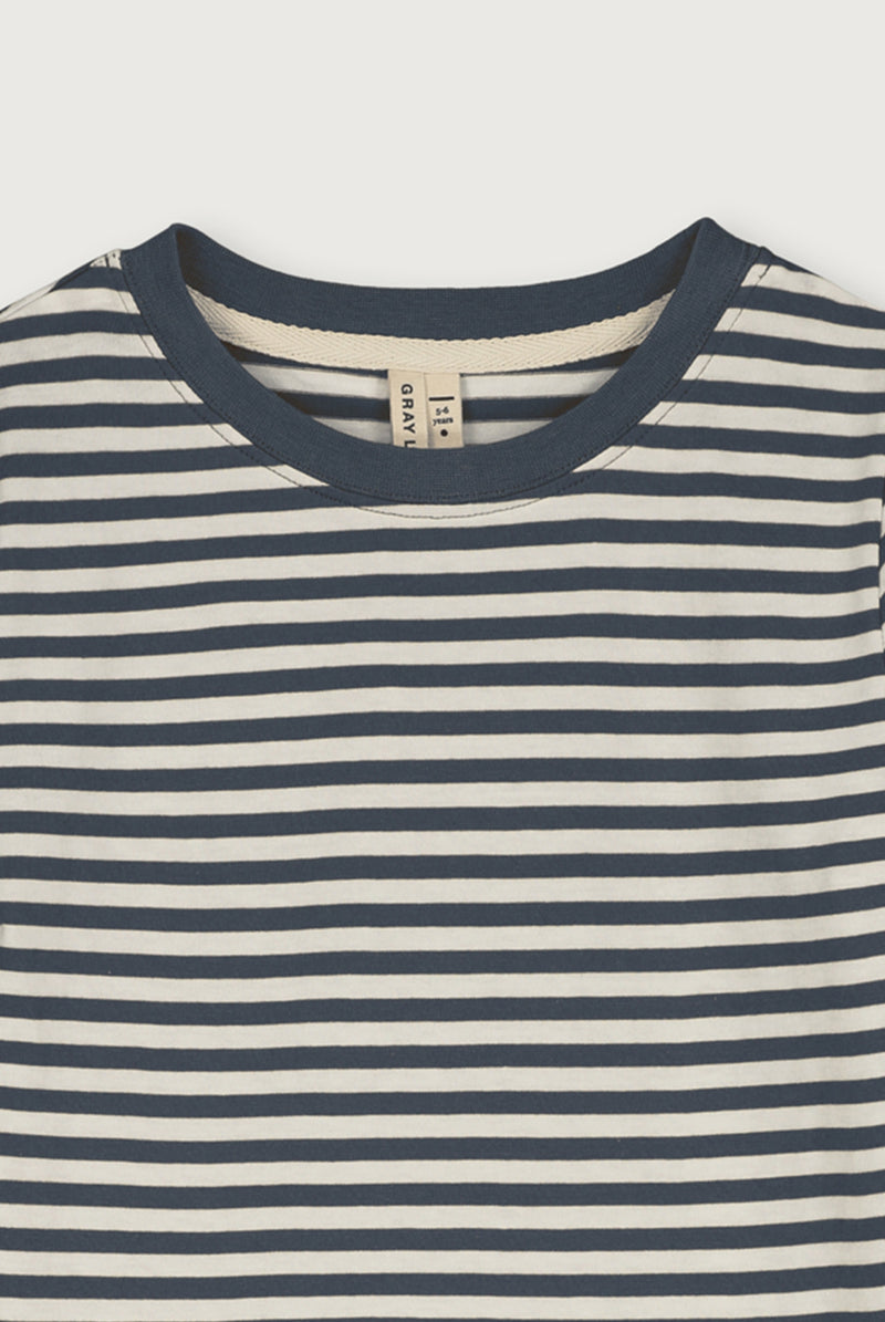 L/S T-Shirt | Blue Grey - Cream