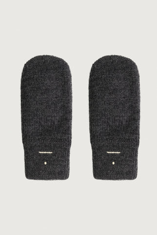 Knitted Mittens | Nearly Black Melange