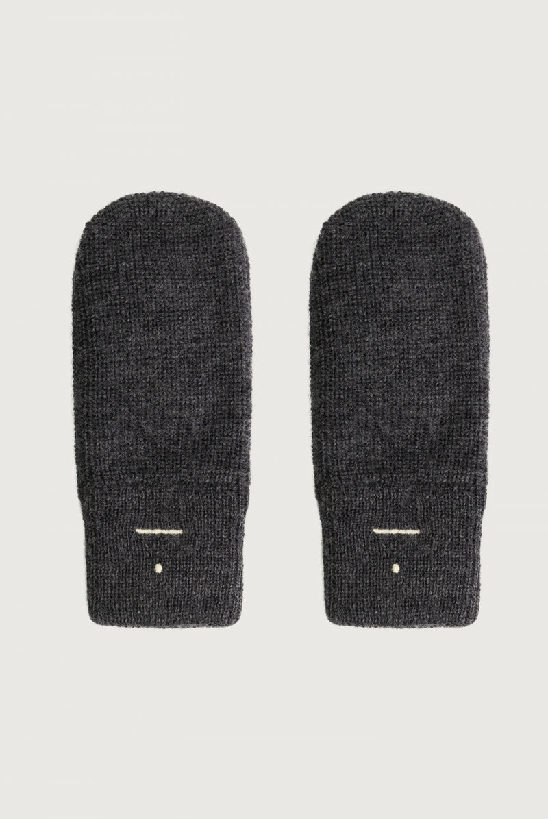Knitted Mittens Nearly Black