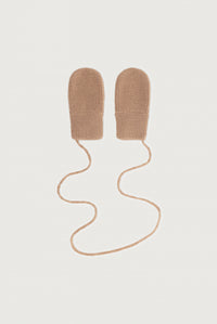 Baby Knitted Mittens | Biscuit