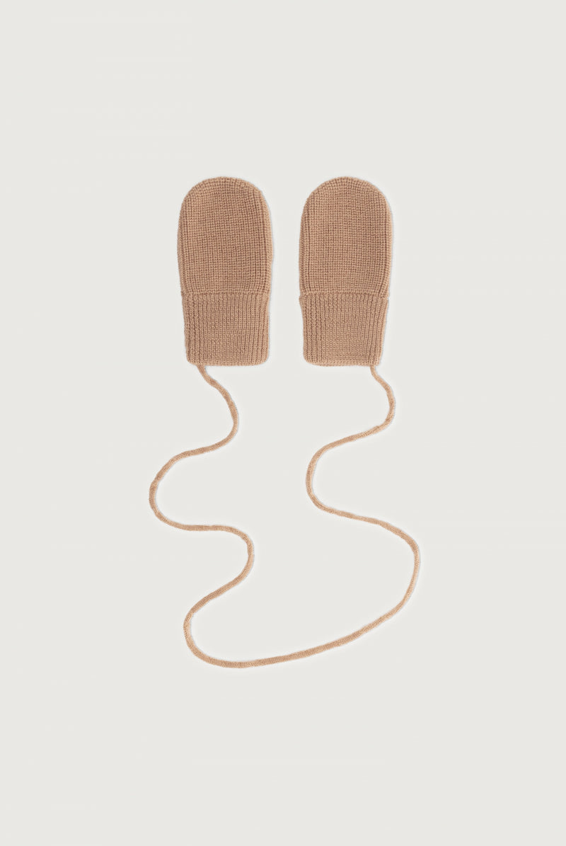 Baby Knitted Mittens | Biscuit