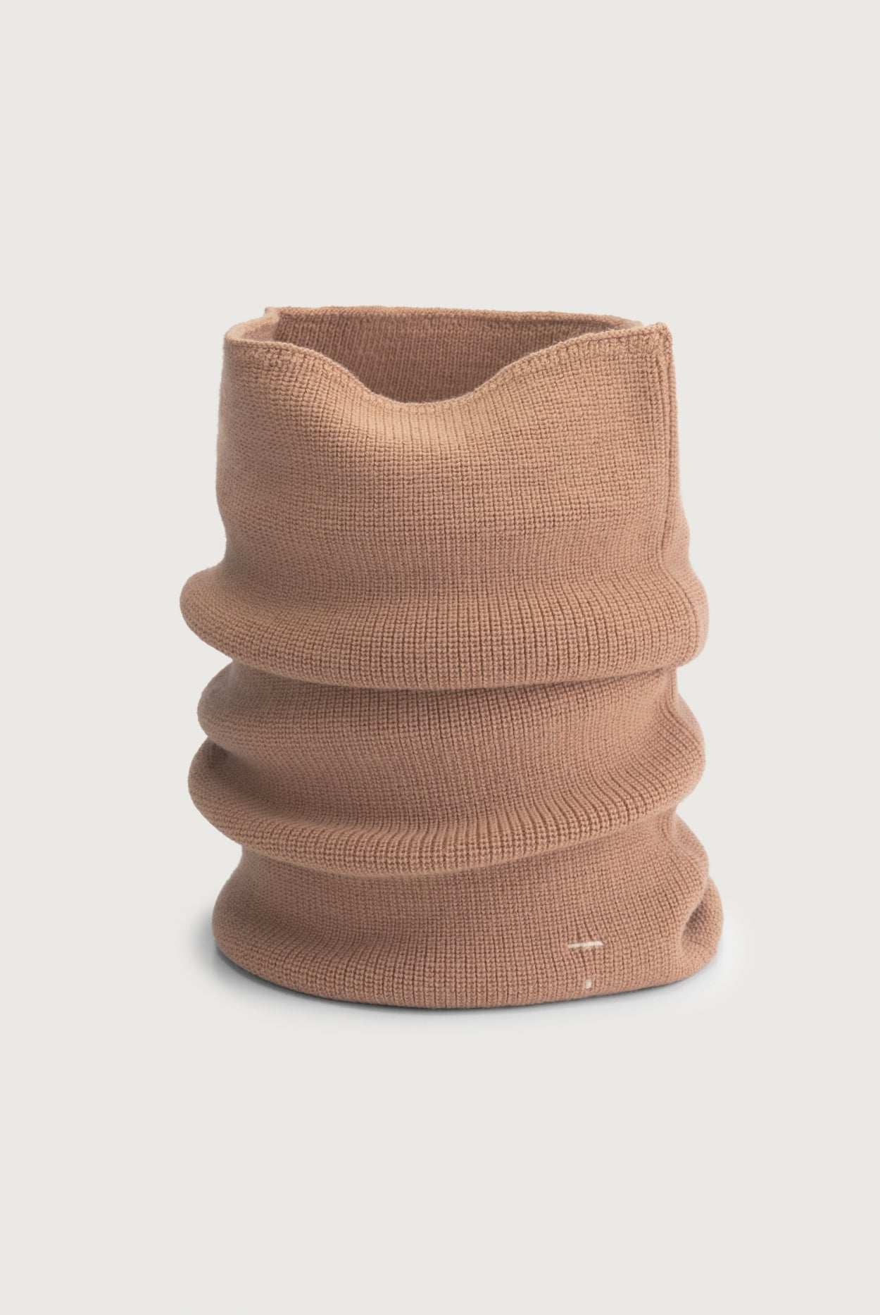 Knitted Endless Scarf | Biscuit