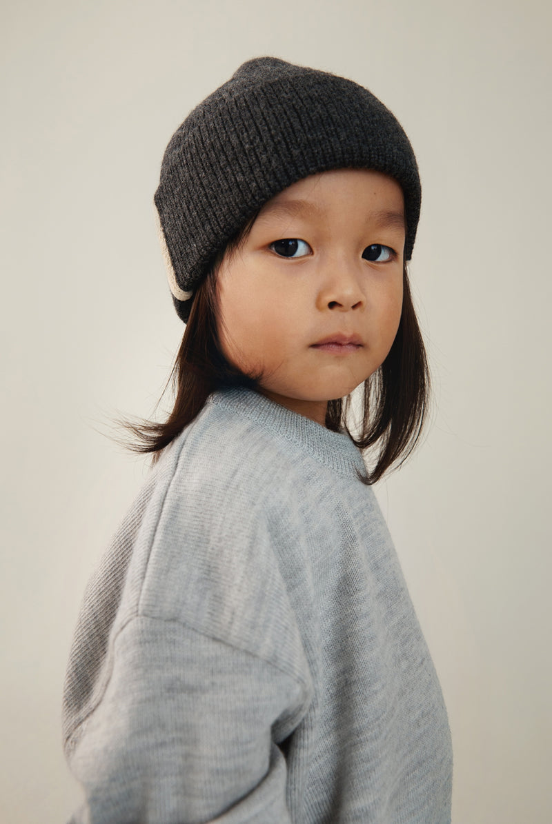 Knitted Beanie | Black Melange