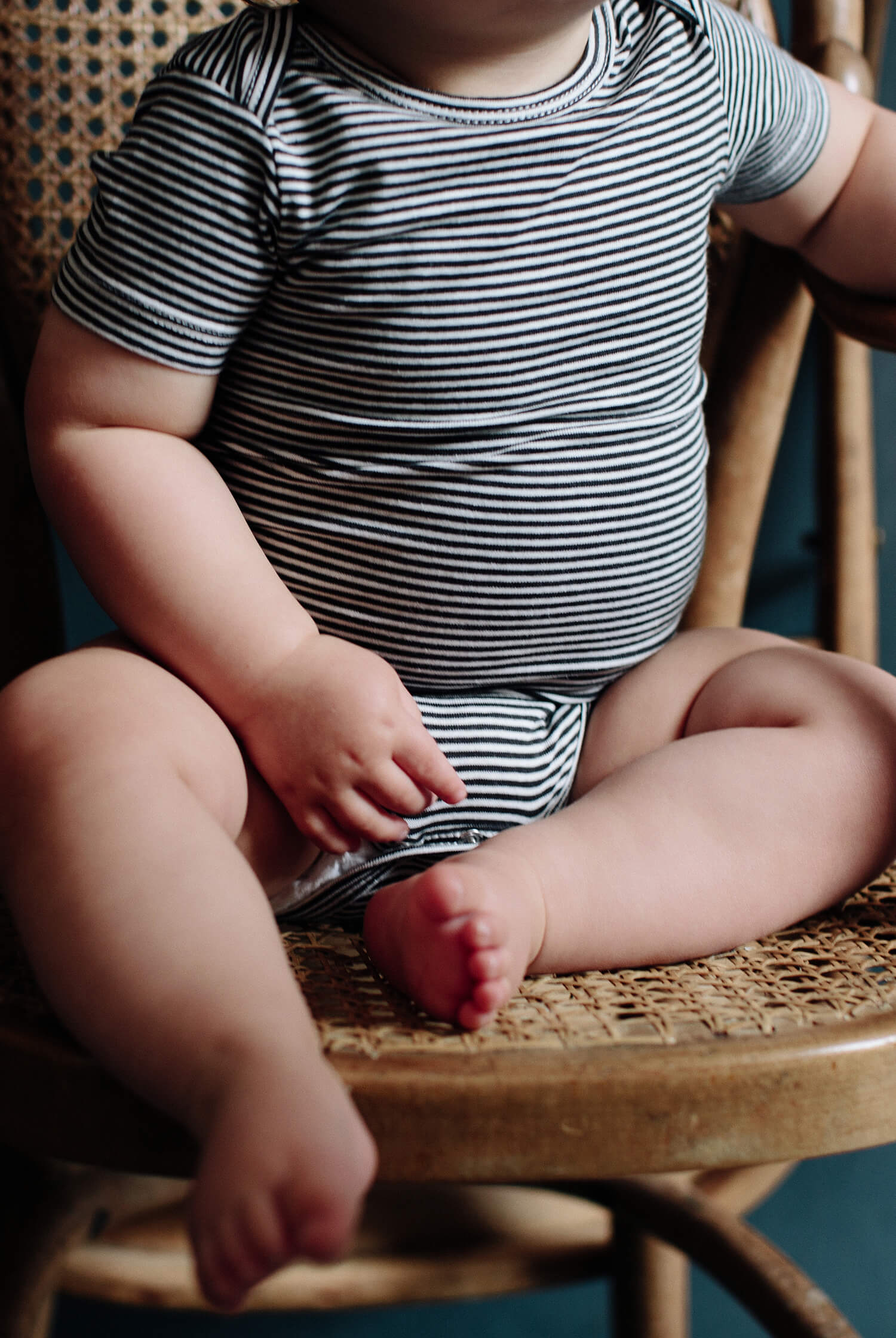 Baby Onesie | Blue Gray - Cream
