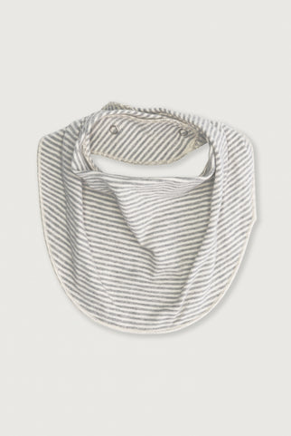 Baby Bib | Grey Melange - Cream