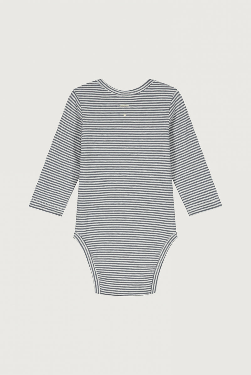 Baby L/S Body | Blue Grey - Cream