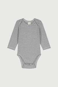 Baby Romper Lange Mouw | Blue Grey - Cream