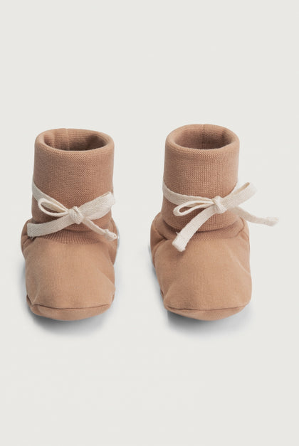 Baby Ribbed Booties | Biscuit