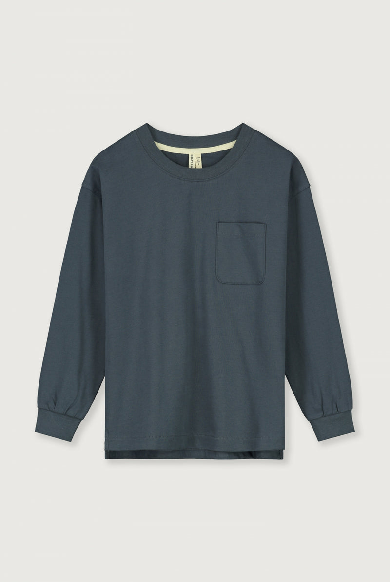 Oversized L/S Tee | Blue Grey