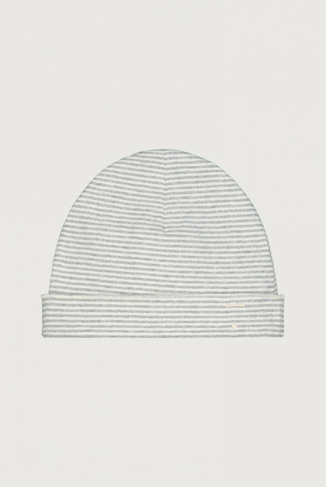 Baby Beanie | Gray Melange - Cream