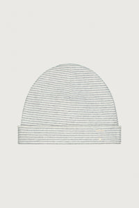 Baby Beanie | Grey Melange - Cream