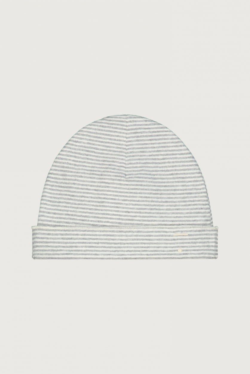 Baby Beanie | Grey Melange - Cream
