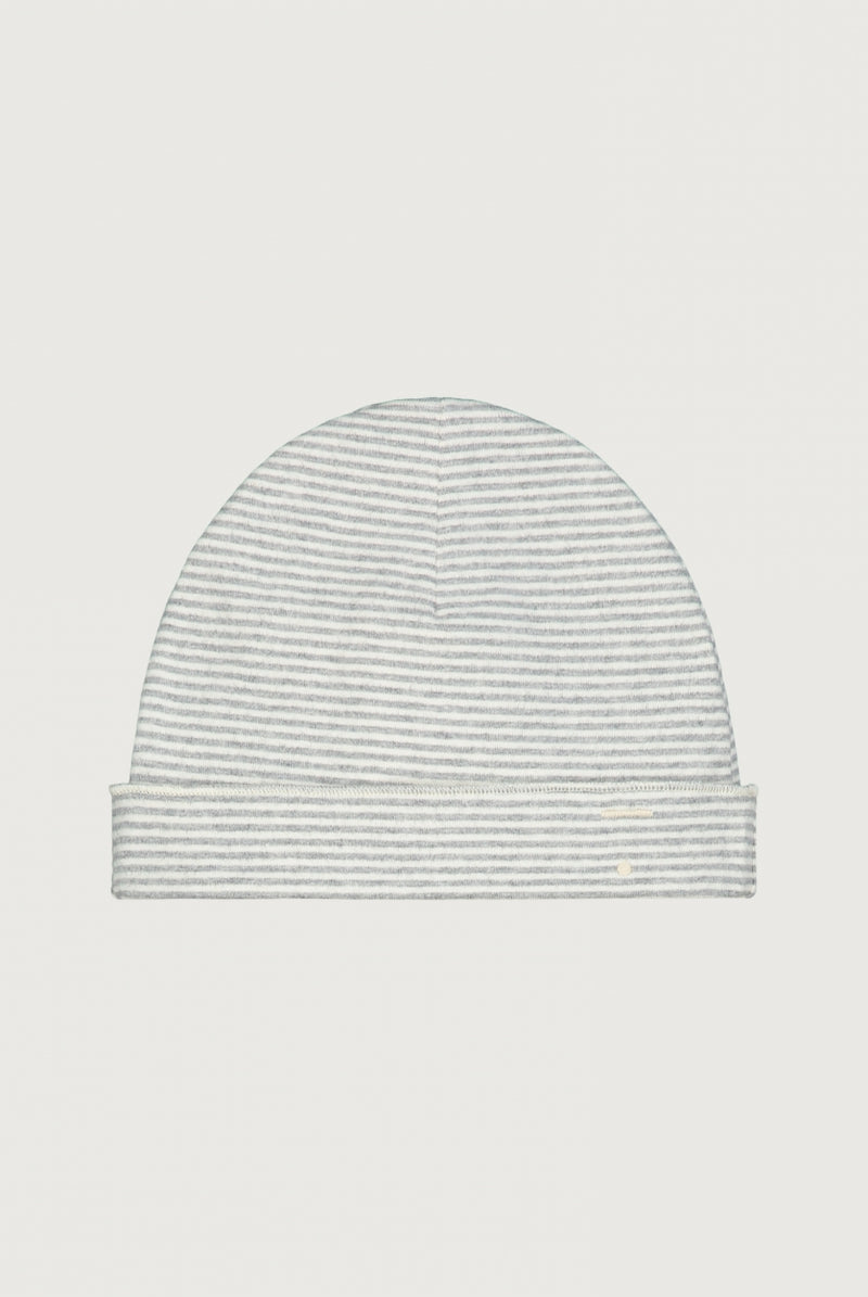 Baby Beanie | Grey Melange - Cream