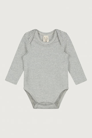 Baby L/S Body | Grey Melange - Cream