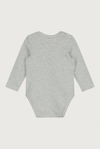 Baby L/S Body | Grey Melange - Cream