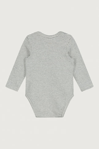 Baby L/S Onesie | Grey Melange - Cream