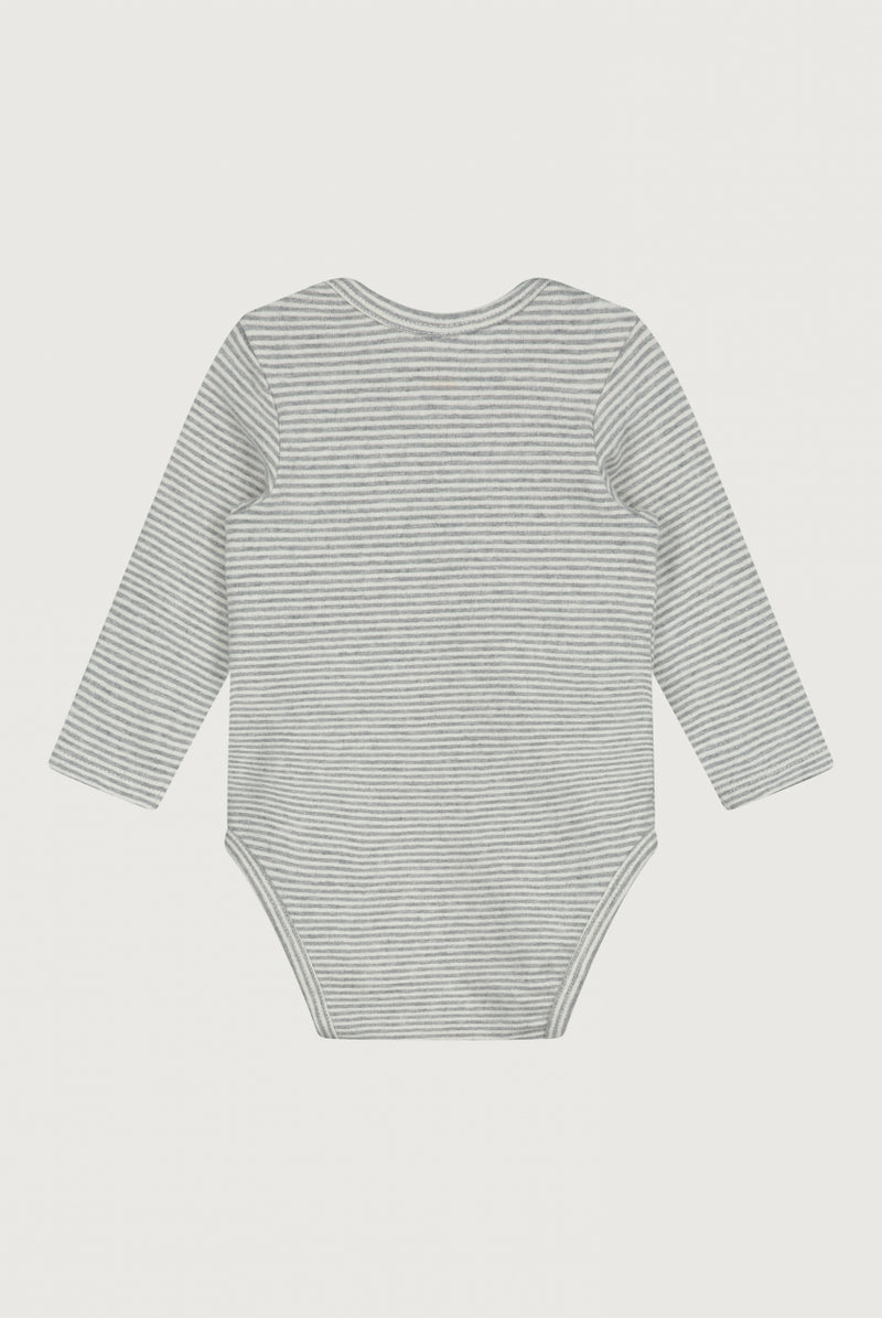 Baby L/S Body | Grey Melange - Cream