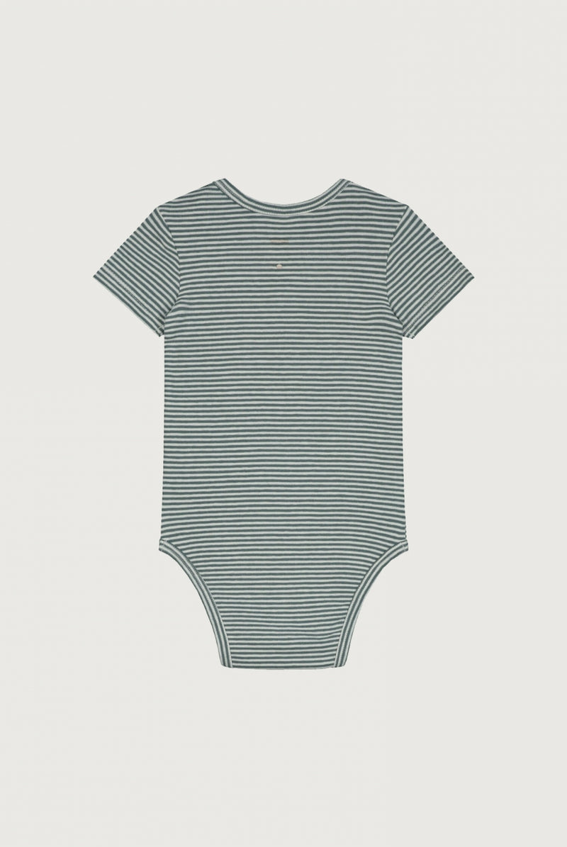 Baby Romper | Blue Grey - Cream