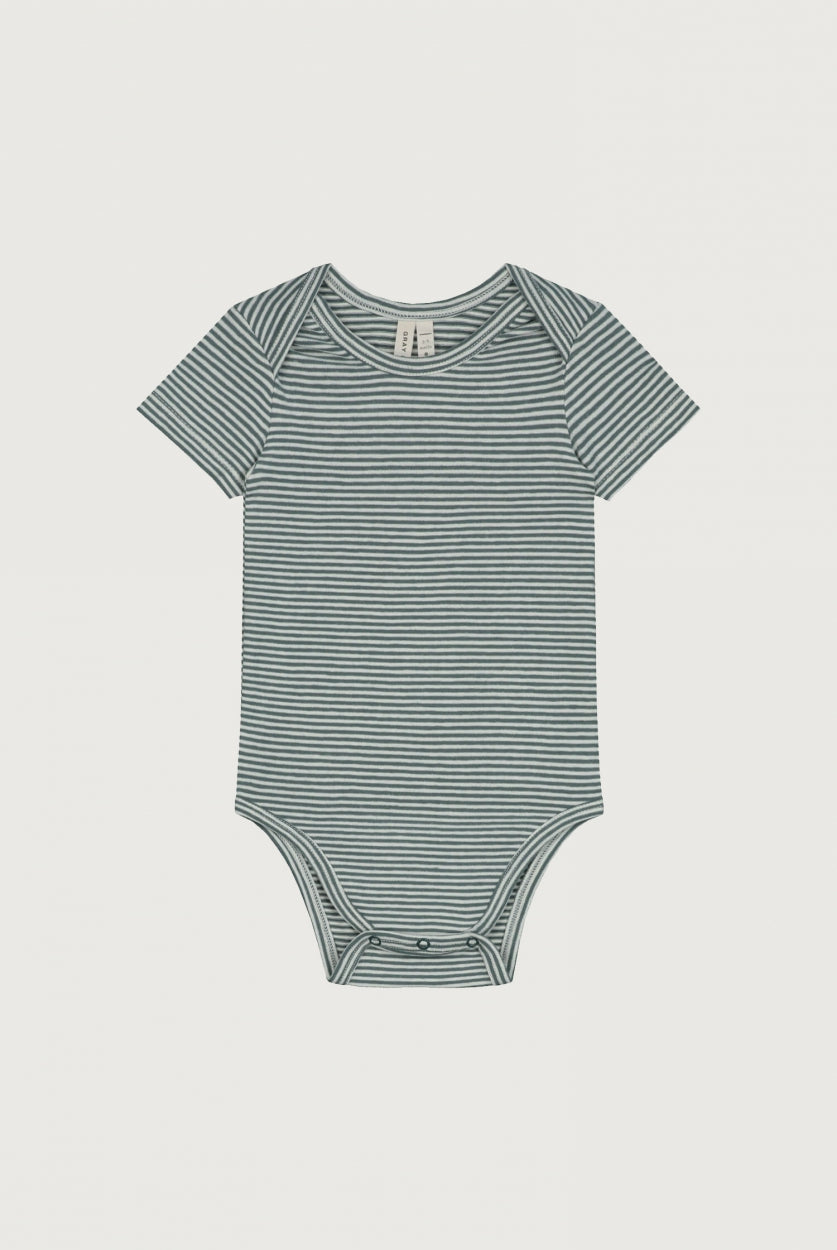 Baby Romper | Blue Grey - Cream