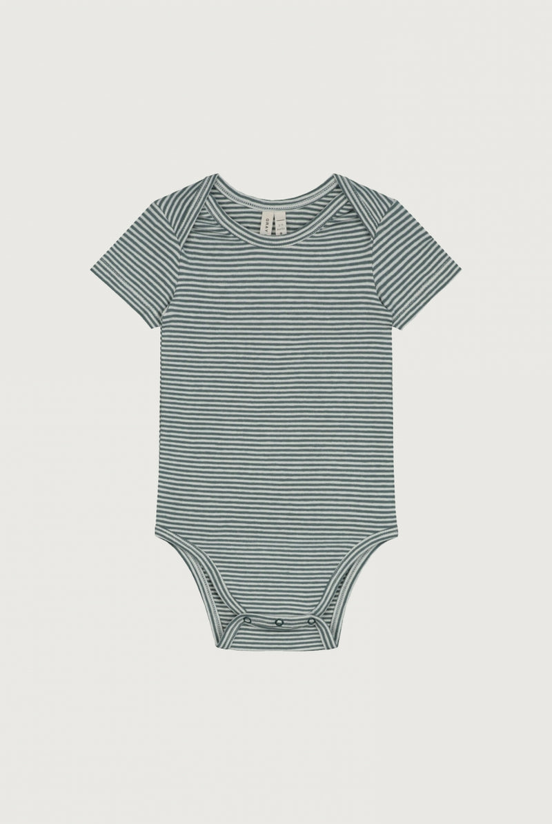 Baby Romper | Blue Grey - Cream