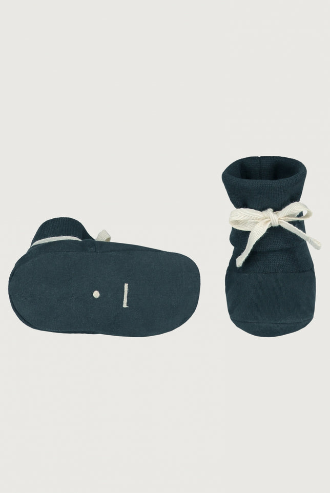 Baby Ribbed Booties | Blue Gray