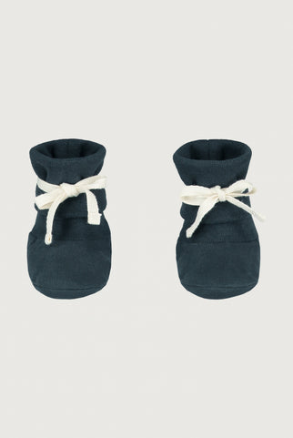 Baby Ribbed Booties | Blue Gray